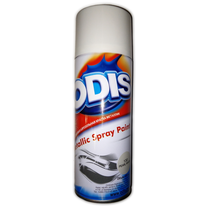 Краска-спрей ODIS жемчужно-белый мет. 130 (Китай) 450мл.(12) Краска-спрей ODIS жемчужно-белый мет. 130 (Китай) 450мл.(12)