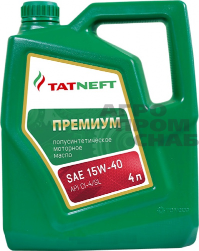 Масло Татнефть моторное Премиум API СI-4/SL 15W-40 (п/с) 5л.