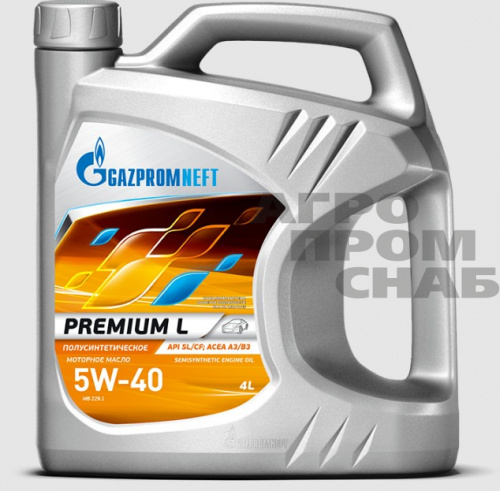 Масло Gazpromneft PREMIUM L SAE 5w-40 API SL/CF (г.Омск) 4л.