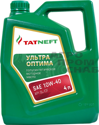Масло Татнефть моторное Ультра Оптима API SL/CF 10W-40 (п/с) 4л.