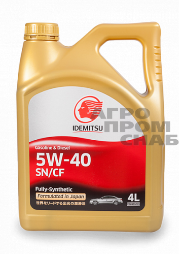 Масло Idemitsu FULLY-SYNTHETIC 5W-40 SN/CF (Япония) 4л.