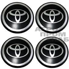 Заглушка Toyota черный 58мм со стикером