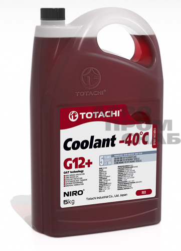 Антифриз TOTACHI NIRO Coolant Red -40C G12+ 5кг.