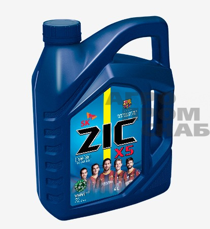 Масло ZIC X5 SAE 5w-30 API SN (П/СИНТ) (Корея) 4л.