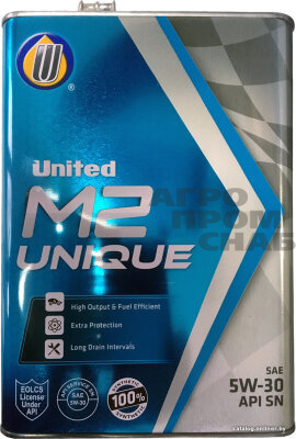 Масло UNITED M2 UNIQUE SAE 5W-30 API SN/CF (полная синтетика) 1л.