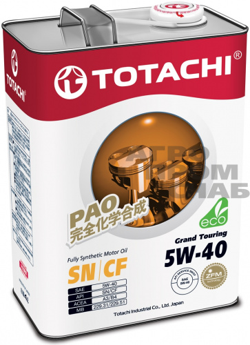 Масло TOTACHI Grand Touring 5W40 SN (синтетика) 4л.