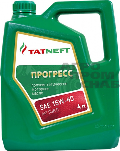 Масло Татнефть моторное Прогресс API SH, SG/CD 15W-40 (п/с) 4л.