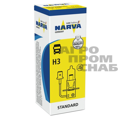 Автолампа галогеновая H3 12V 55W PK22s Narva
